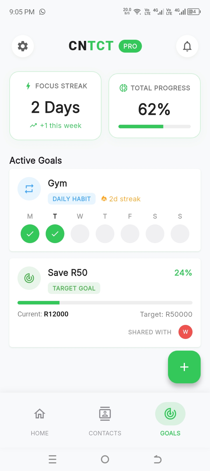 Shared Goals Tracking